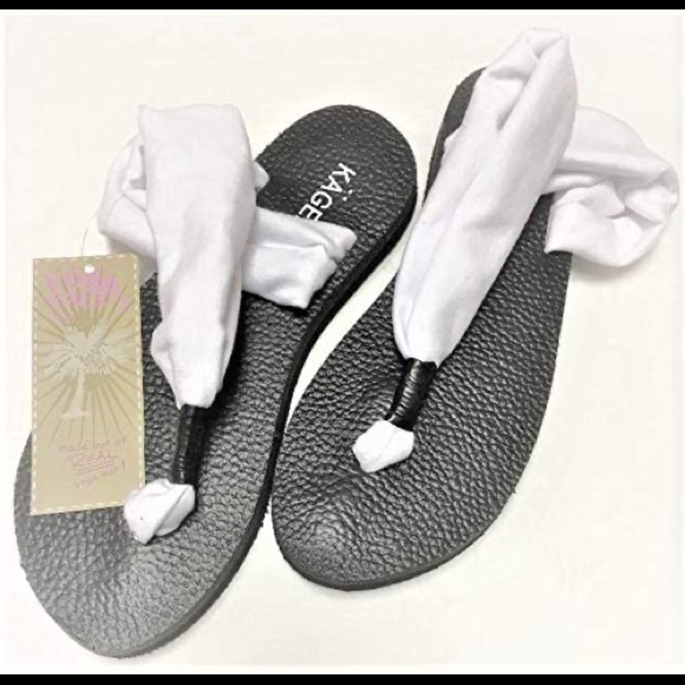 Kagen Yoga Mat Flip Flop Thong Sandals White Size8
